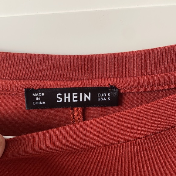 Dark Red/Rust Ruffle Arm Sleeve Top - Picture 3 of 4